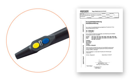 Gebrauchsanweisungen und Konformitätserklärung von Elektrodenhandgriffe ohne Kabel